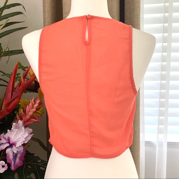 3/$15 Lush Sweetheart Lace Beaded Crop Top in Coral - Picture 2 of 9